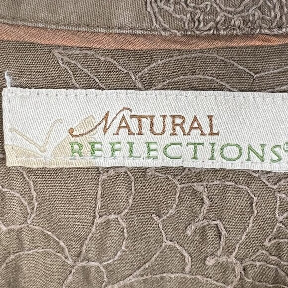 VTG Natural Reflections Womens L Embroidered Shacket Snap Up Long Sleeve Western - Picture 12 of 15